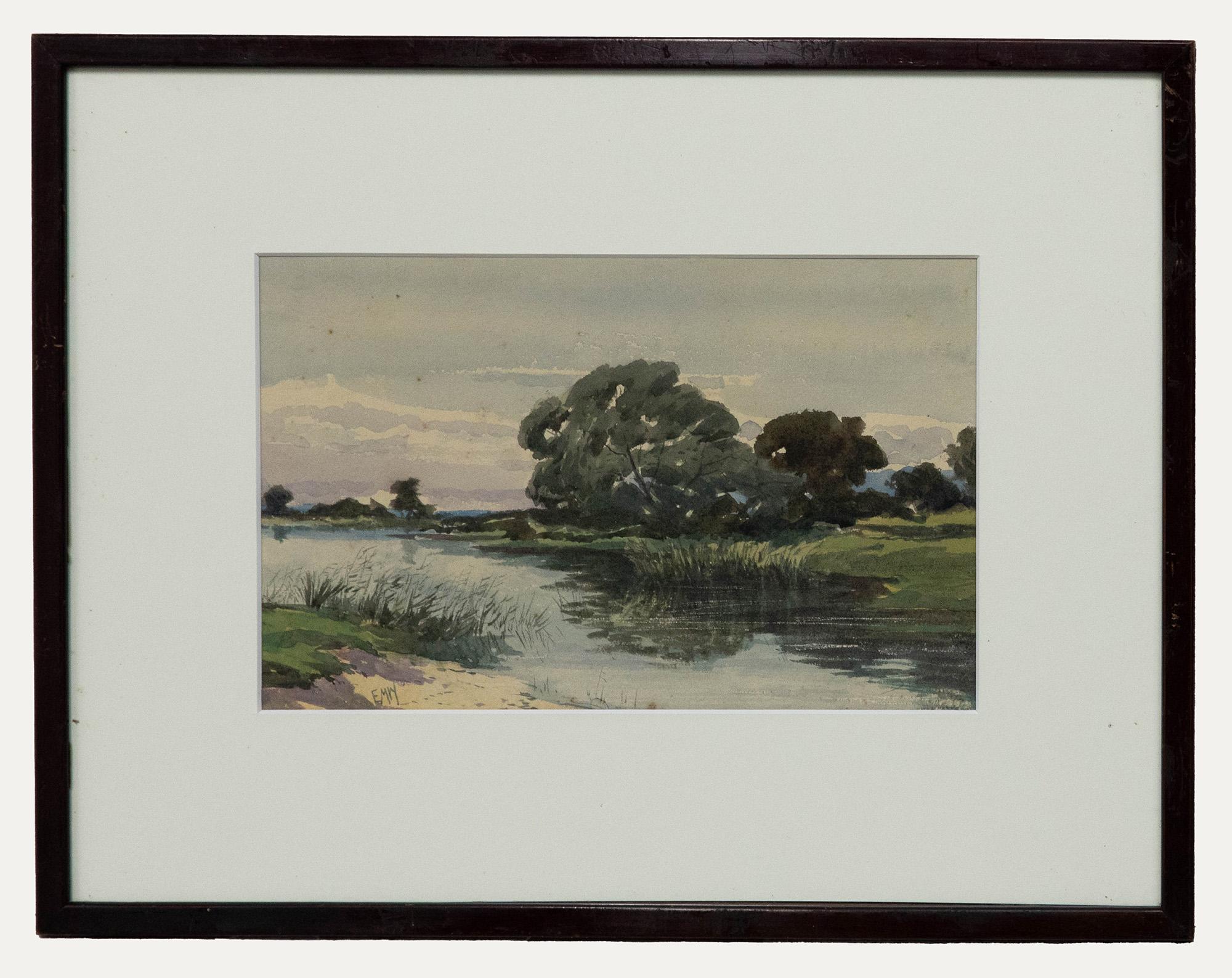 Edmund Wimperis Landscape Art – Edmund Morison Wimperis (1835-1900) - Aquarell des späten 19. Jahrhunderts, Quiet River