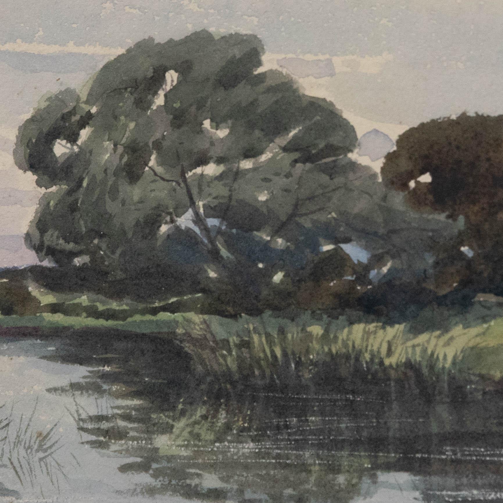 Edmund Morison Wimperis (1835-1900) - Aquarell des späten 19. Jahrhunderts, Quiet River im Angebot 1