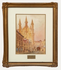 Antique Edward Nevil (fl.1880-1900) - Late 19th Century Watercolour, Leuven, Belgium