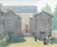 Edward Pryne - 1928 Acuarela, Los terrenos del convento