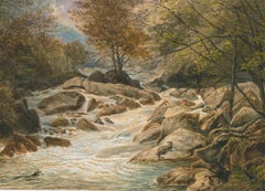 William Dickes  (1815-1892) - Aquarell des späten 19. Jahrhunderts, The Otter's Catch