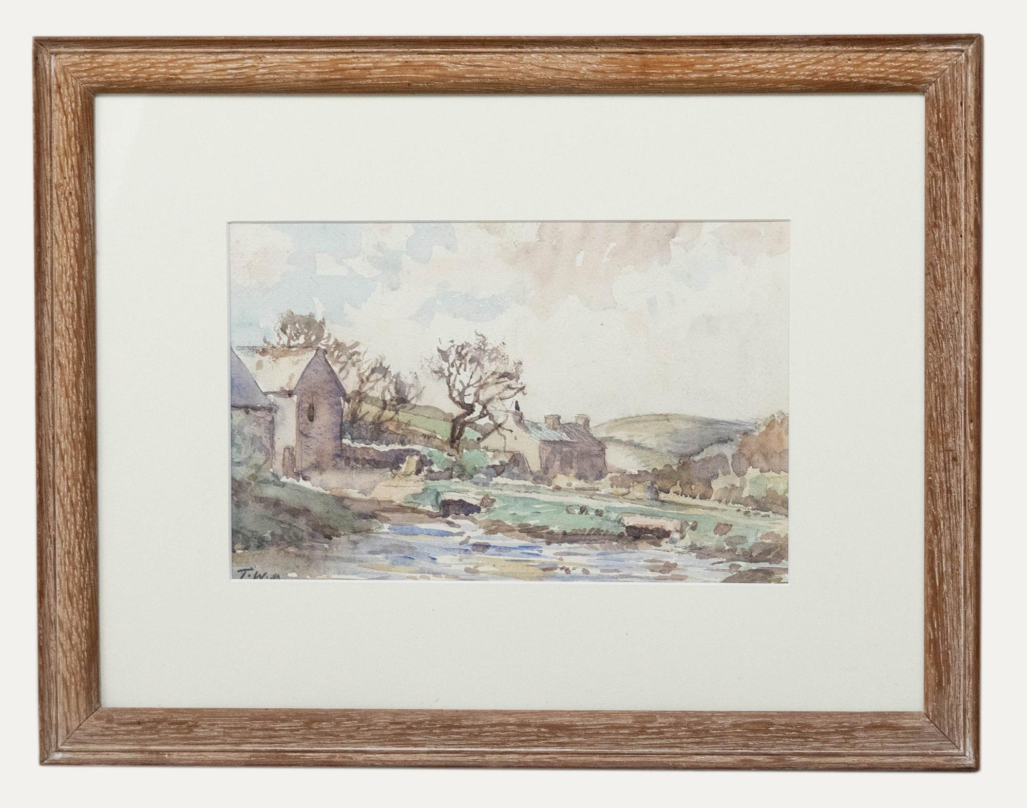 Unknown Landscape Art - Thomas W. Armes (1894-1963) - Framed Early 20th Century Watercolour, Ford Farm