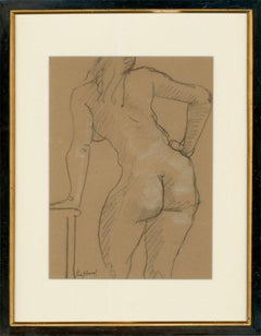 Sydney H. Shepherd (1909-1993), dessin au fusain encadré, étude de figure féminine