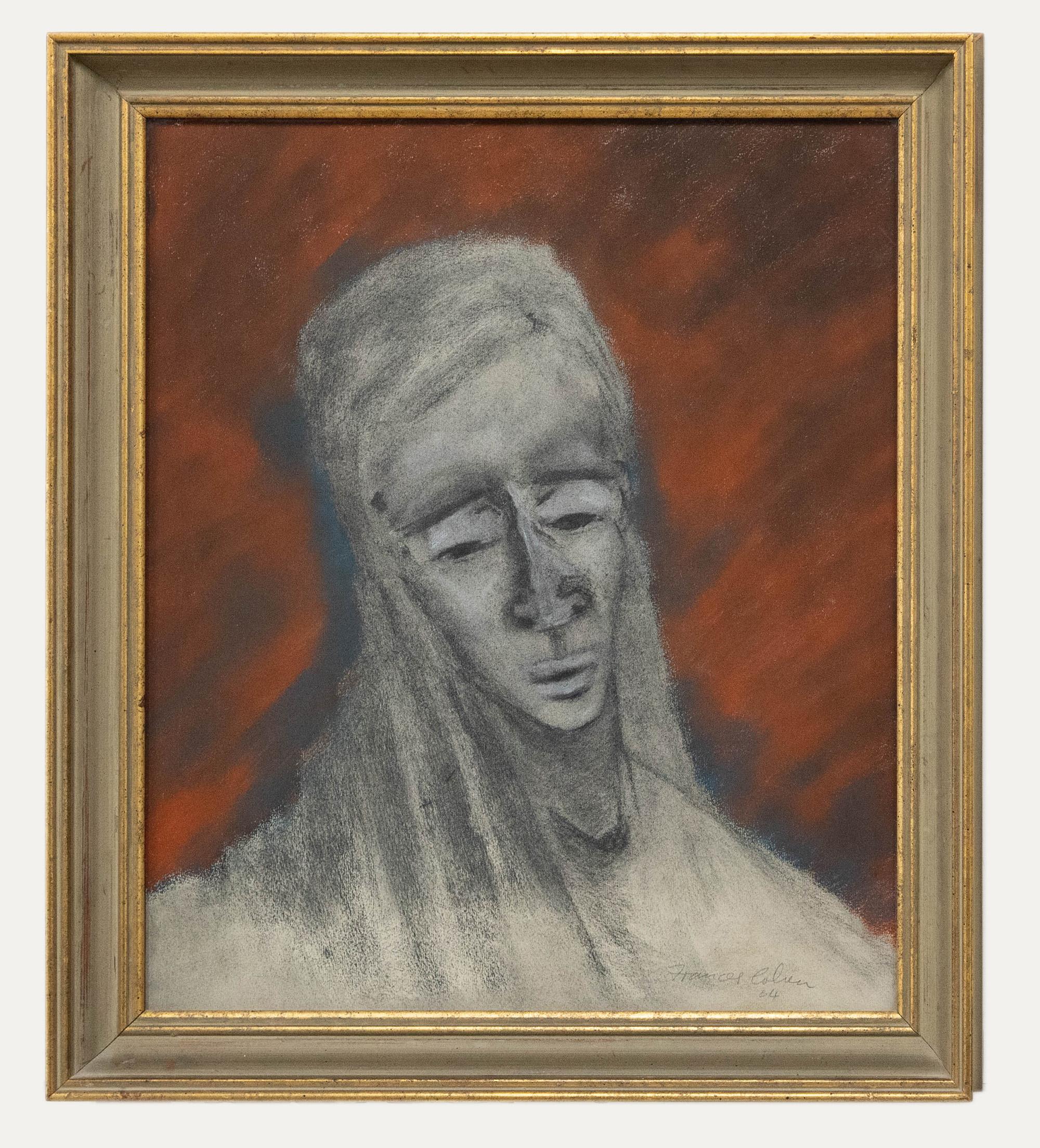 Unknown Portrait – Frances Cohen Gillespie (1939-1998) - 1964 Pastell, Melancholy