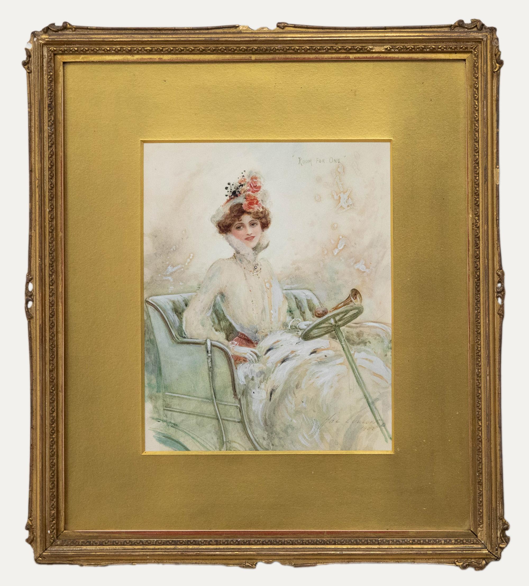 Unknown Portrait - Henry Stephen (Hal) Ludlow (1861-1934) - Framed Watercolour, Room For One