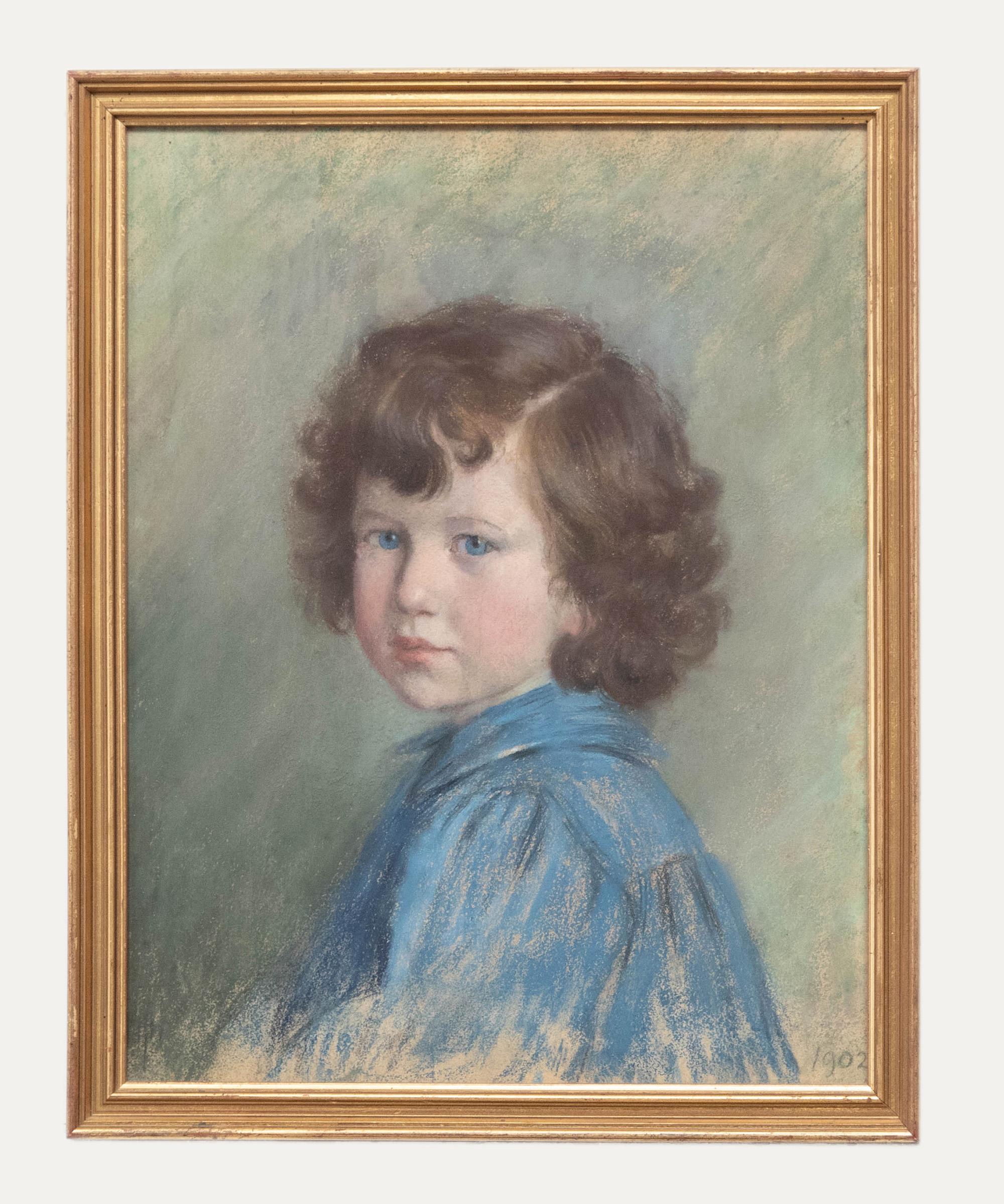 Unknown Portrait – 1902 Pastell - Edwardianisches Mädchen