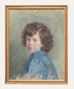 Antique 1902 Pastel - Edwardian Girl
