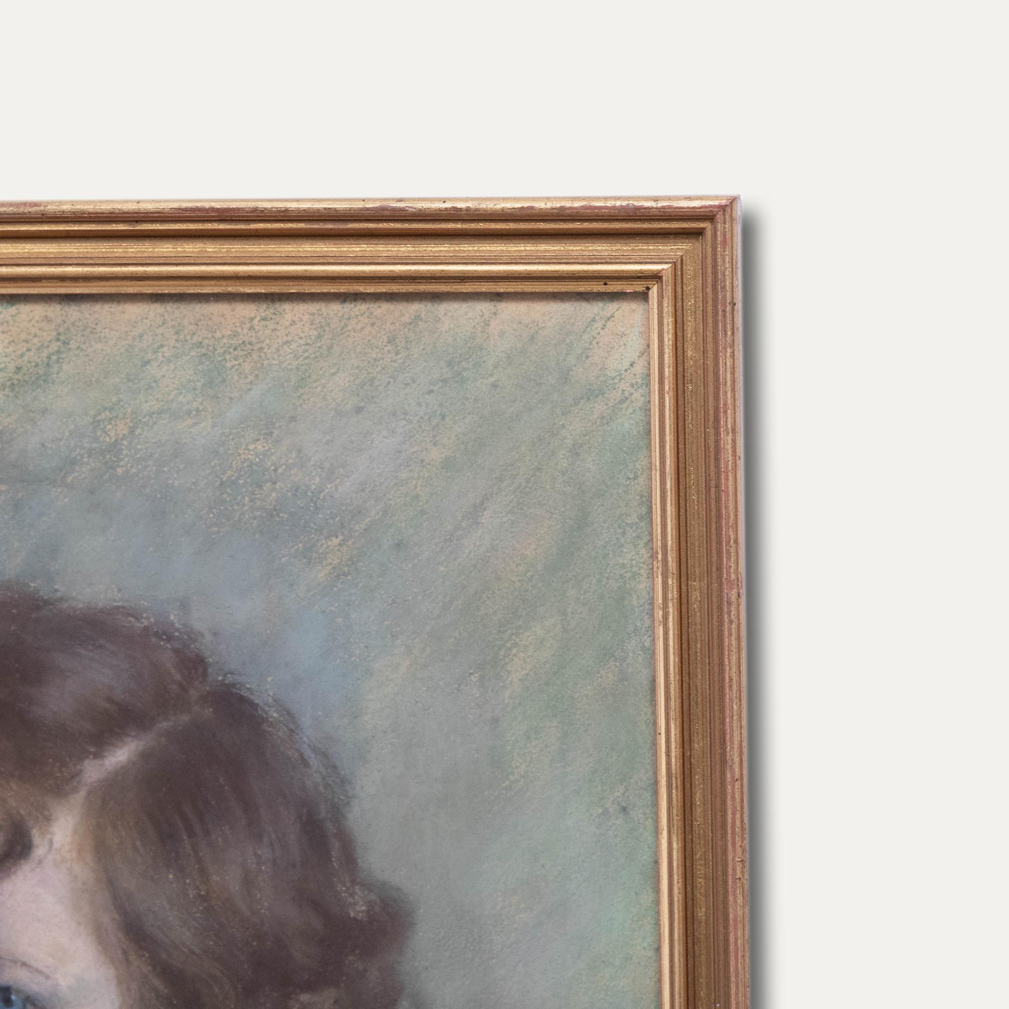 1902 Pastel - Edwardian Girl For Sale 2