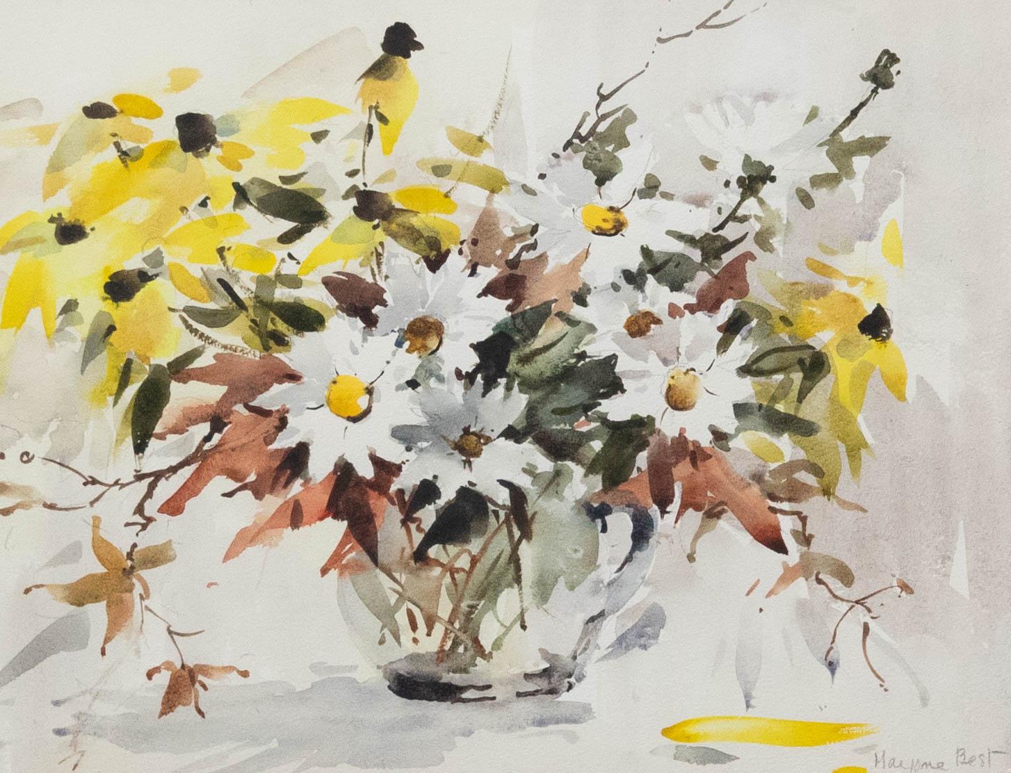Marjorie Best (1903-1997) - Watercolour, Still Life of Flowers in a Glass Jug - Art by Unknown