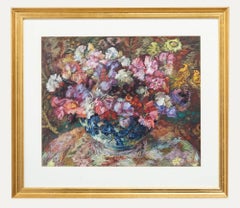 Susan Kemp - Framed 20th Century Pastel, Sweet Peas