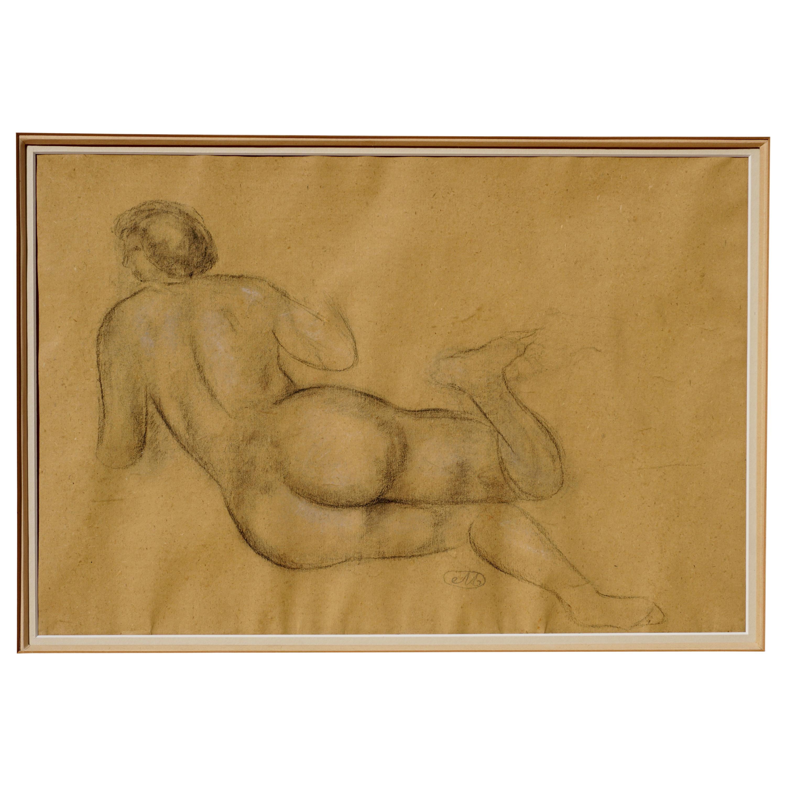 Medium Nude Drawings and Watercolors