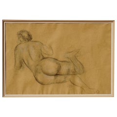 Aristide Maillol dessine des nus de dos au fusain