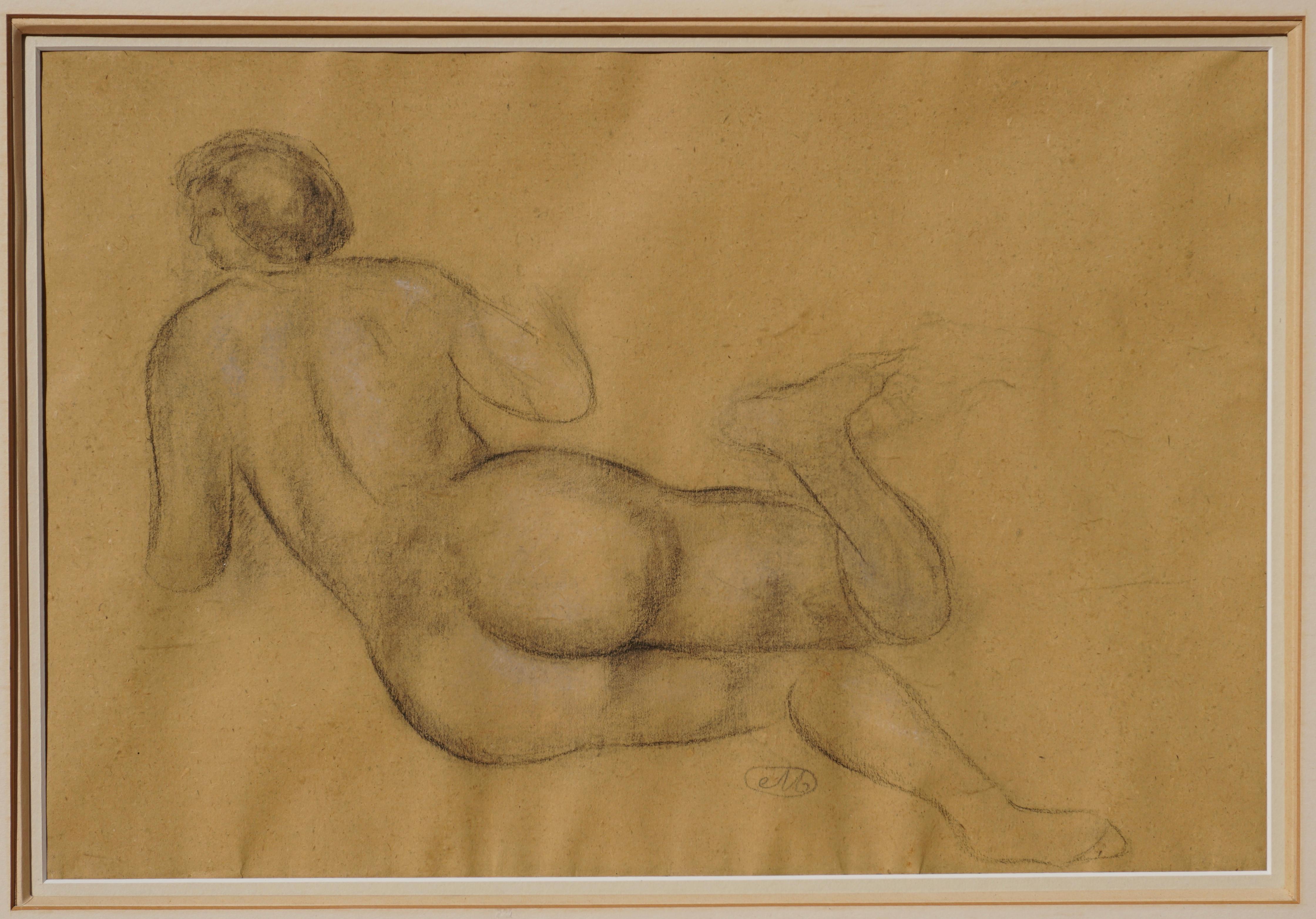 Aristide Maillol Charcoal Drawing “Nu De Dos” For Sale 6
