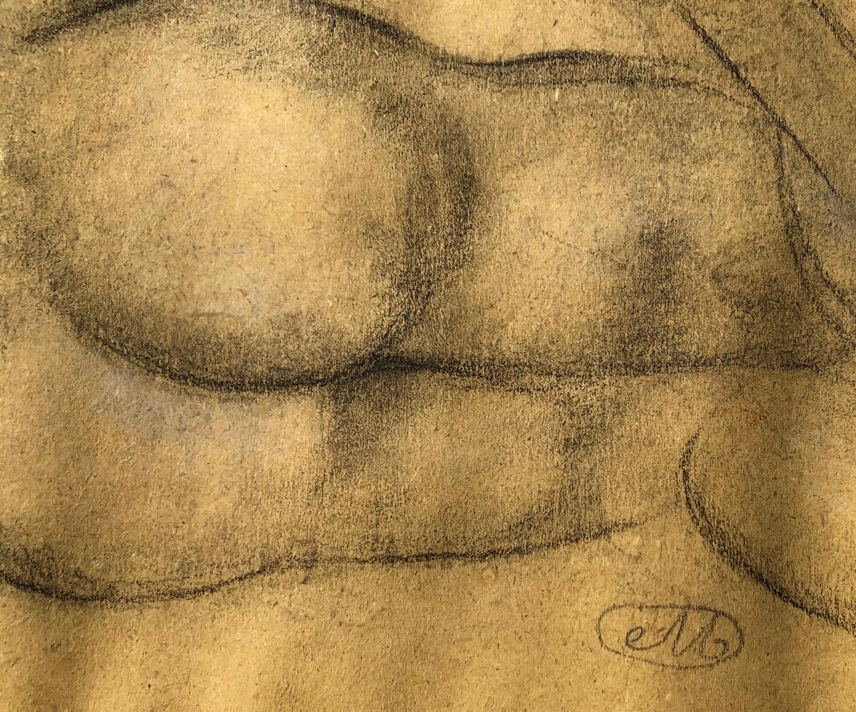 Aristide Maillol Charcoal Drawing “Nu De Dos” For Sale 3