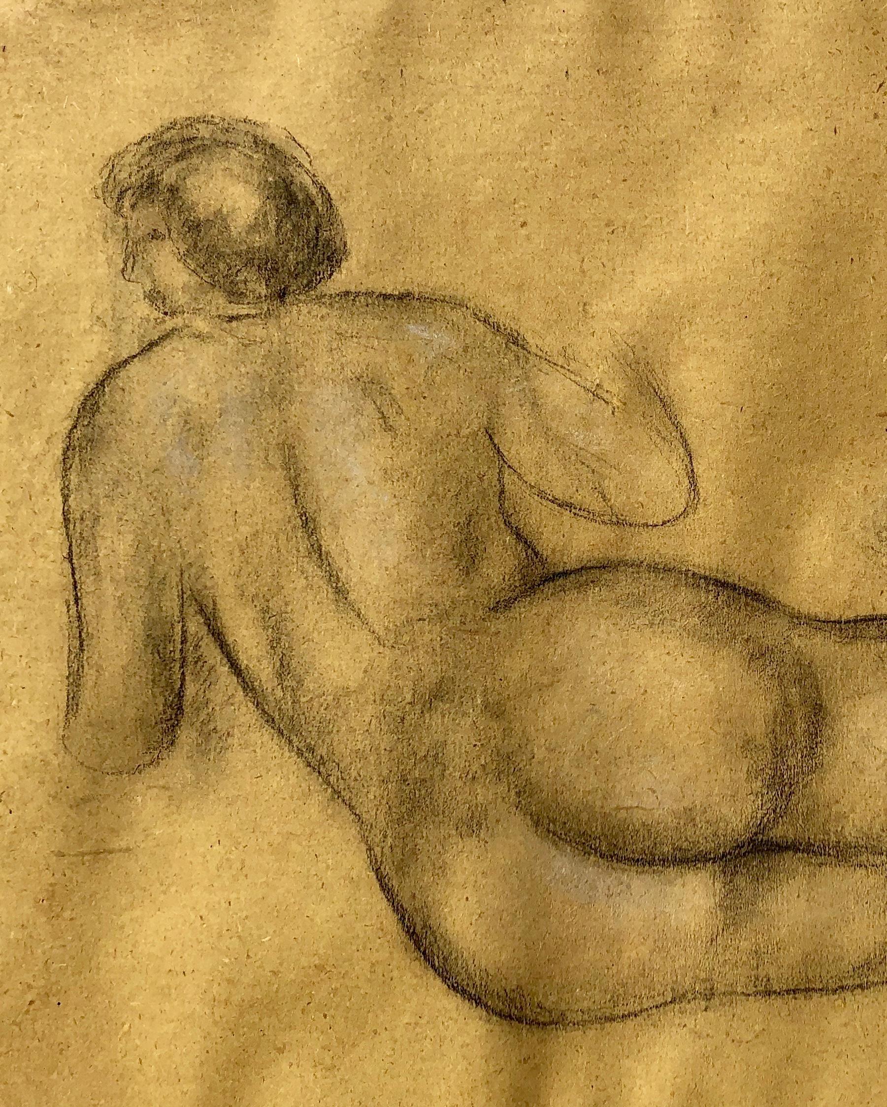 Aristide Maillol Charcoal Drawing “Nu De Dos” For Sale 2