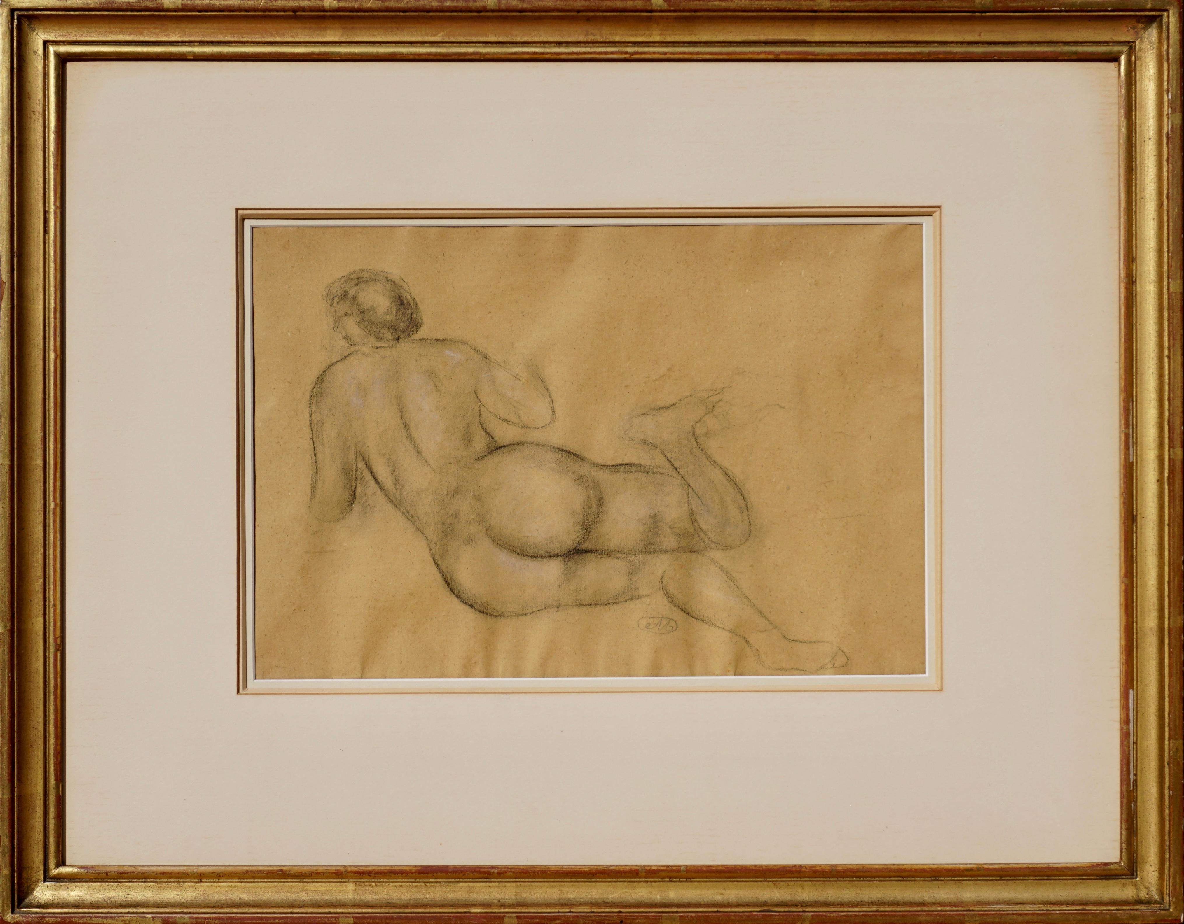 Aristide Maillol Charcoal Drawing “Nu De Dos” For Sale 1