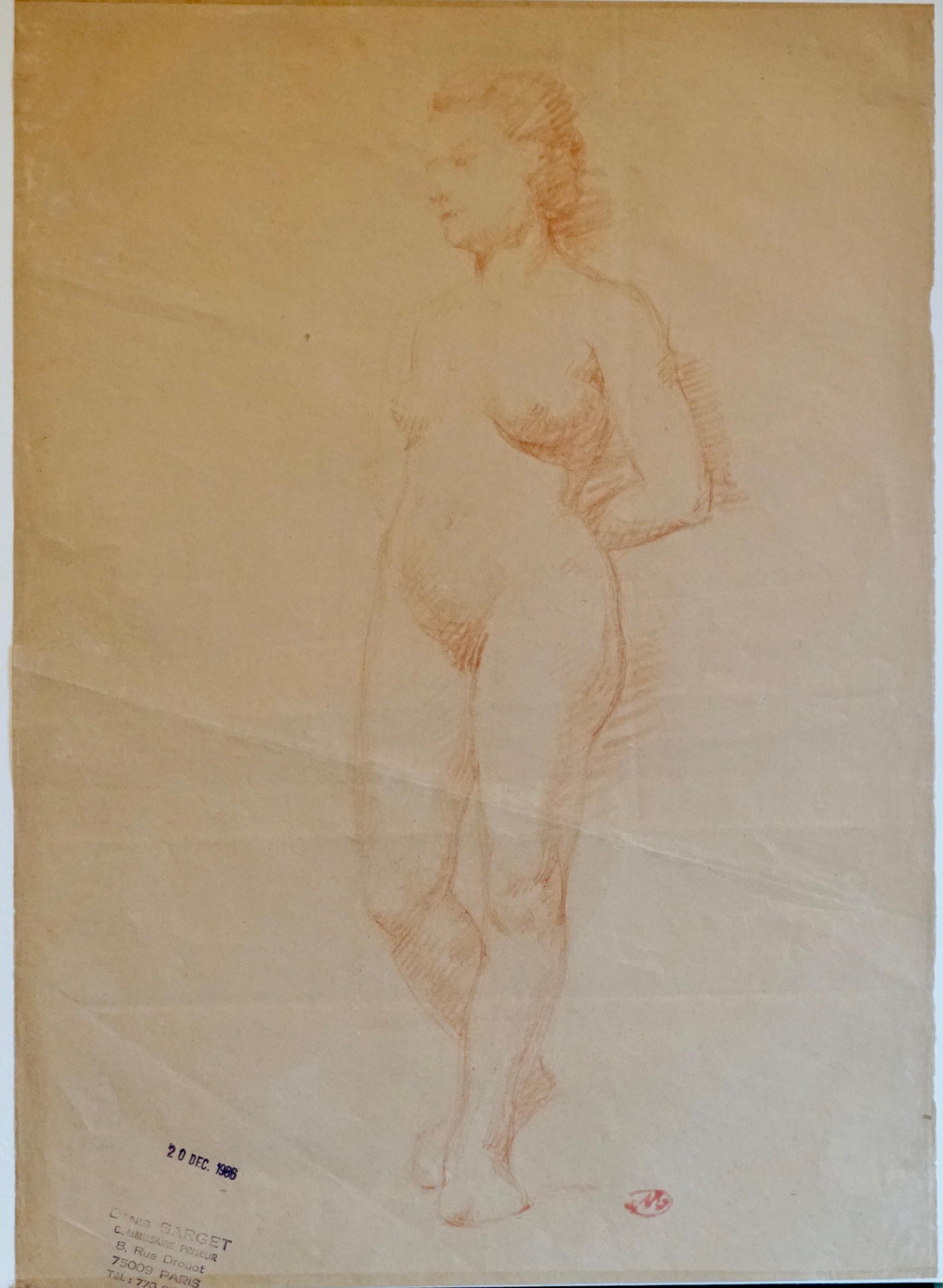 Aristide Maillol Original Sanguine Nude Drawing, 1950s For Sale 1