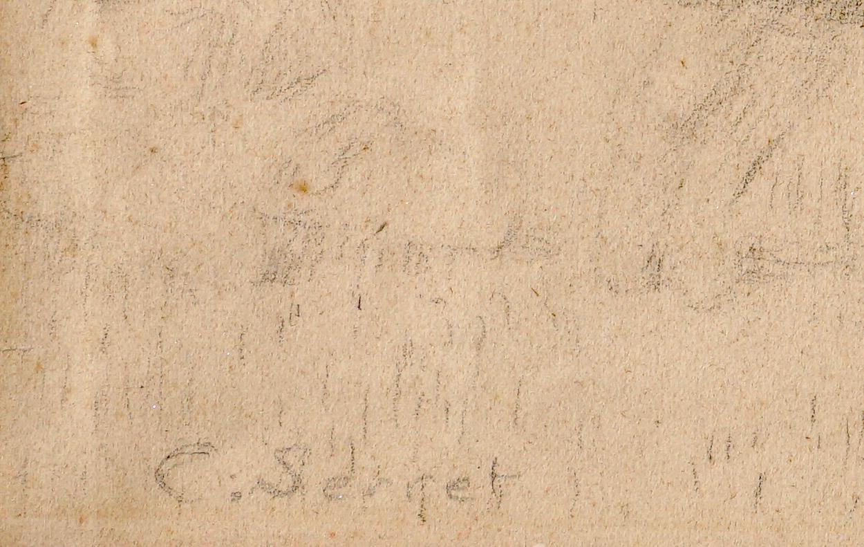 Charles Emmanuel Serret 'FR 1824-1900' Two Drawings of Children Playing For Sale 1