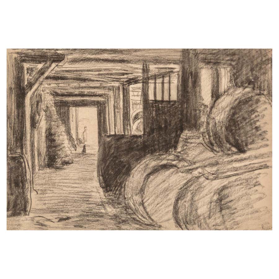 Maximilien Luce Original Drawing “Un Magisin Dans Le Marais”