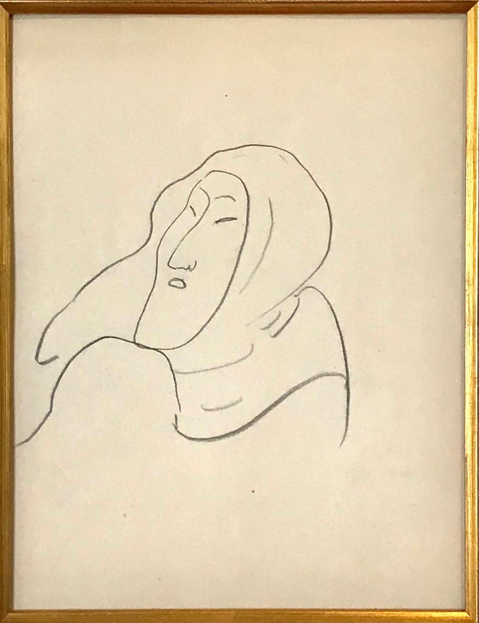 Henri Matisse Drawing Masque D'eskimo Crayon For Sale 2