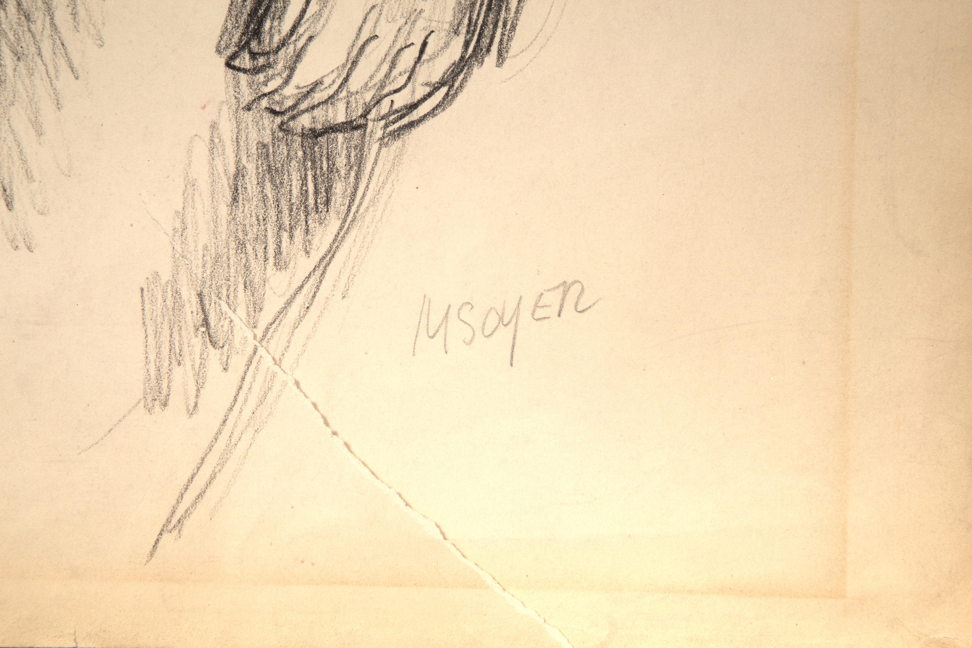 Nu féminin, dessin sur papier de Moses Soyer en vente 3