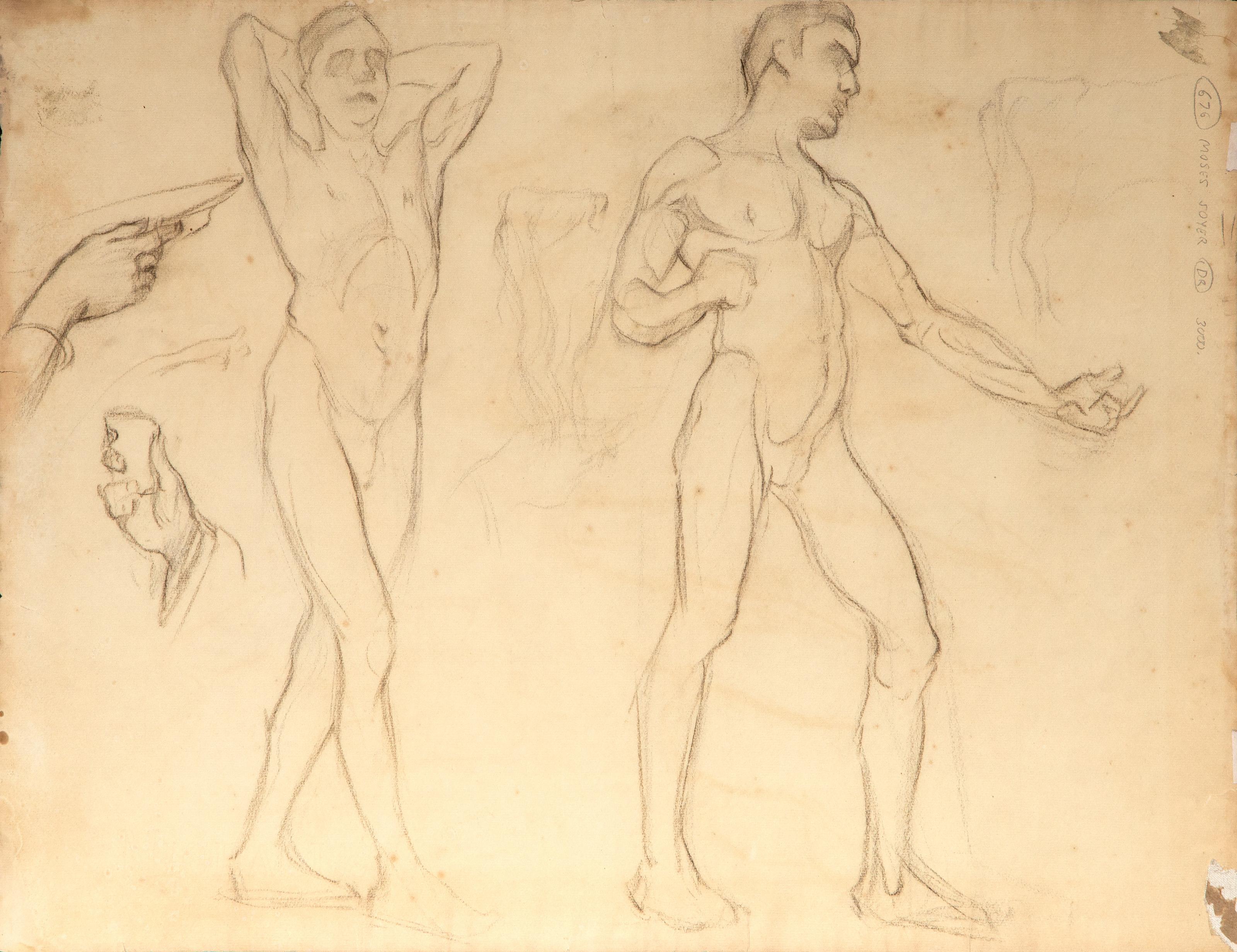 Moses Soyer, American (1899 - 1974) -  Double-Sided Anatomy Drawings. Medium: Double-sided Graphite drawing on paper, signed in pencil lower right, Size: 24.25 x 18.25 in. (61.6 x 46.36 cm) 