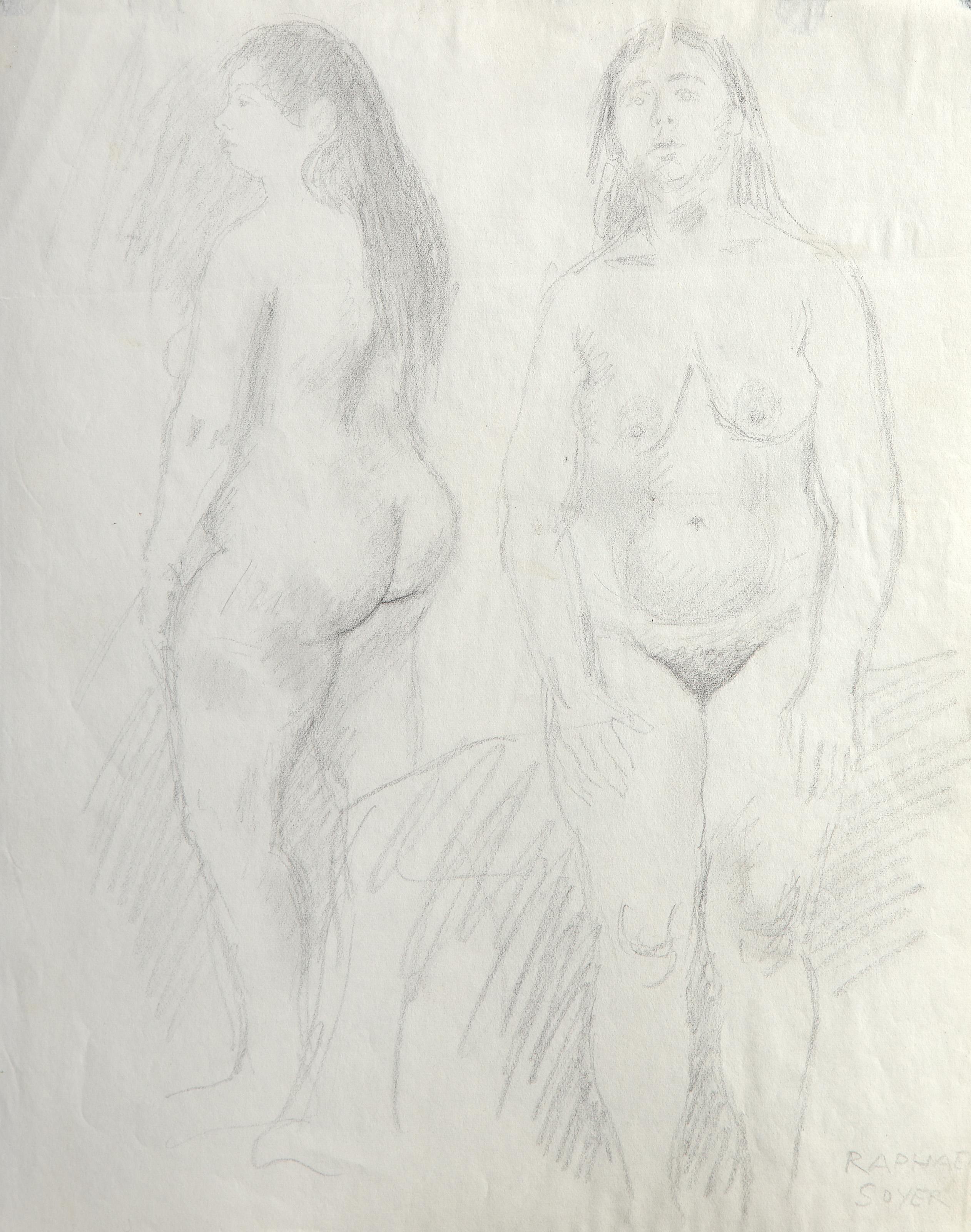 Raphael Soyer, Russian/American (1899 - 1987) -  Nude Study. Medium: Graphite on Paper, signed in pencil lower right, Size: 12.5 x 10 in. (31.75 x 25.4 cm) 