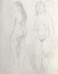 Étude nue, graphite sur papier de Raphael Soyer