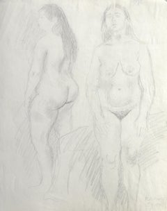 Vintage Nude Study, Graphite on Paper by Raphael Soyer