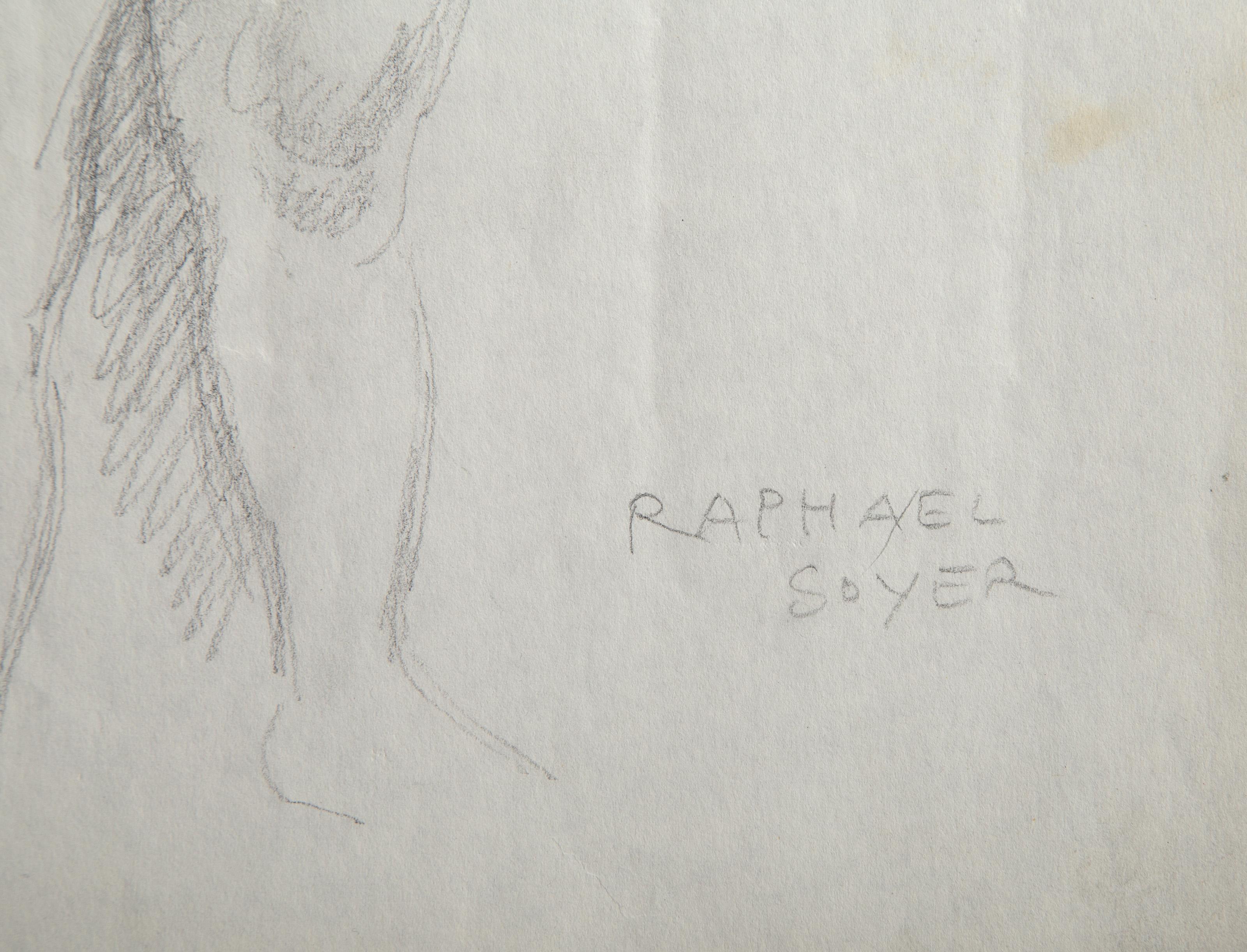 Studio di nudo II, Grafite su carta di Raphael Soyer in vendita 3
