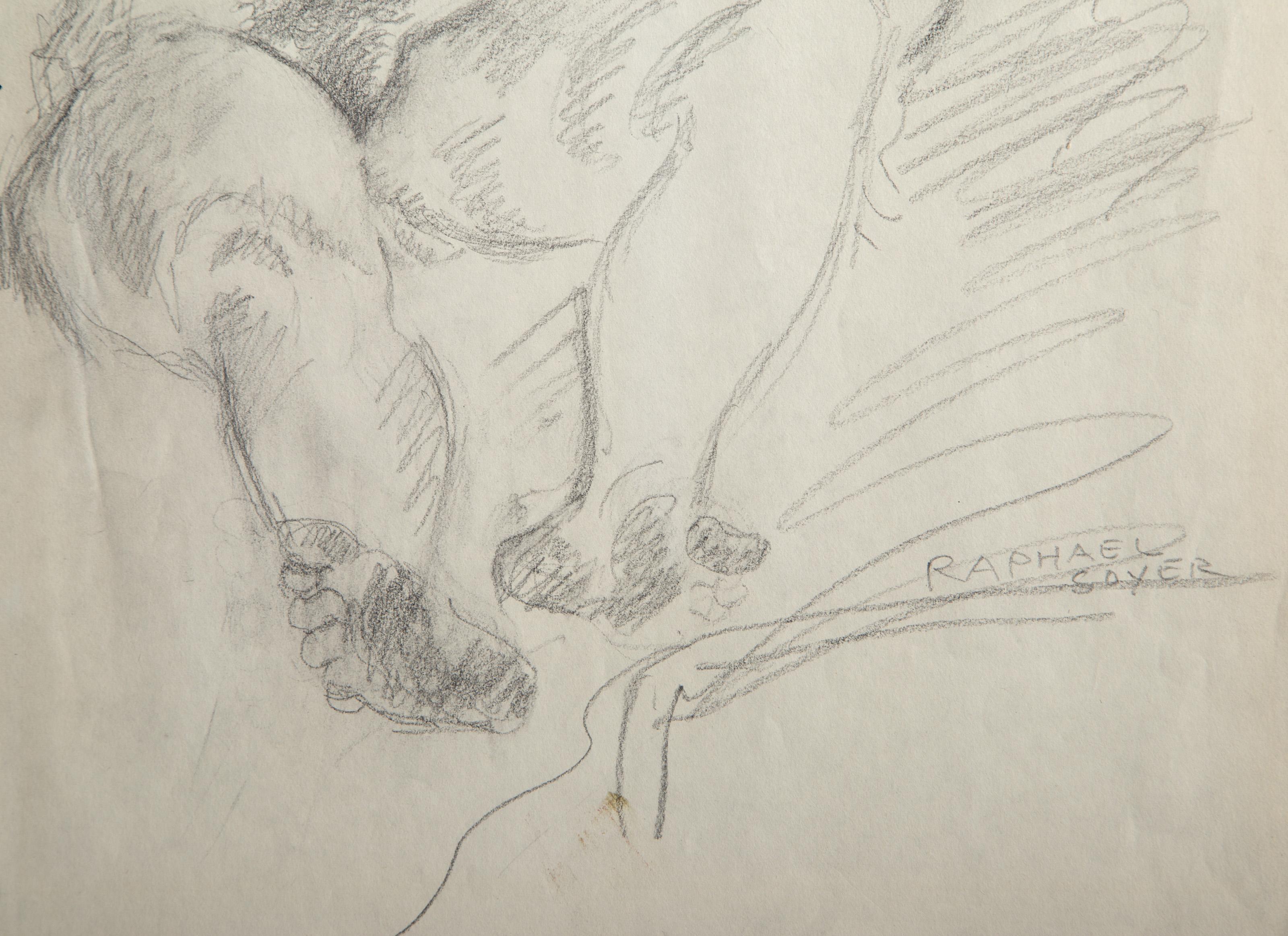Sleeping Woman, Graphite on Paper by Raphael Soyer For Sale 3