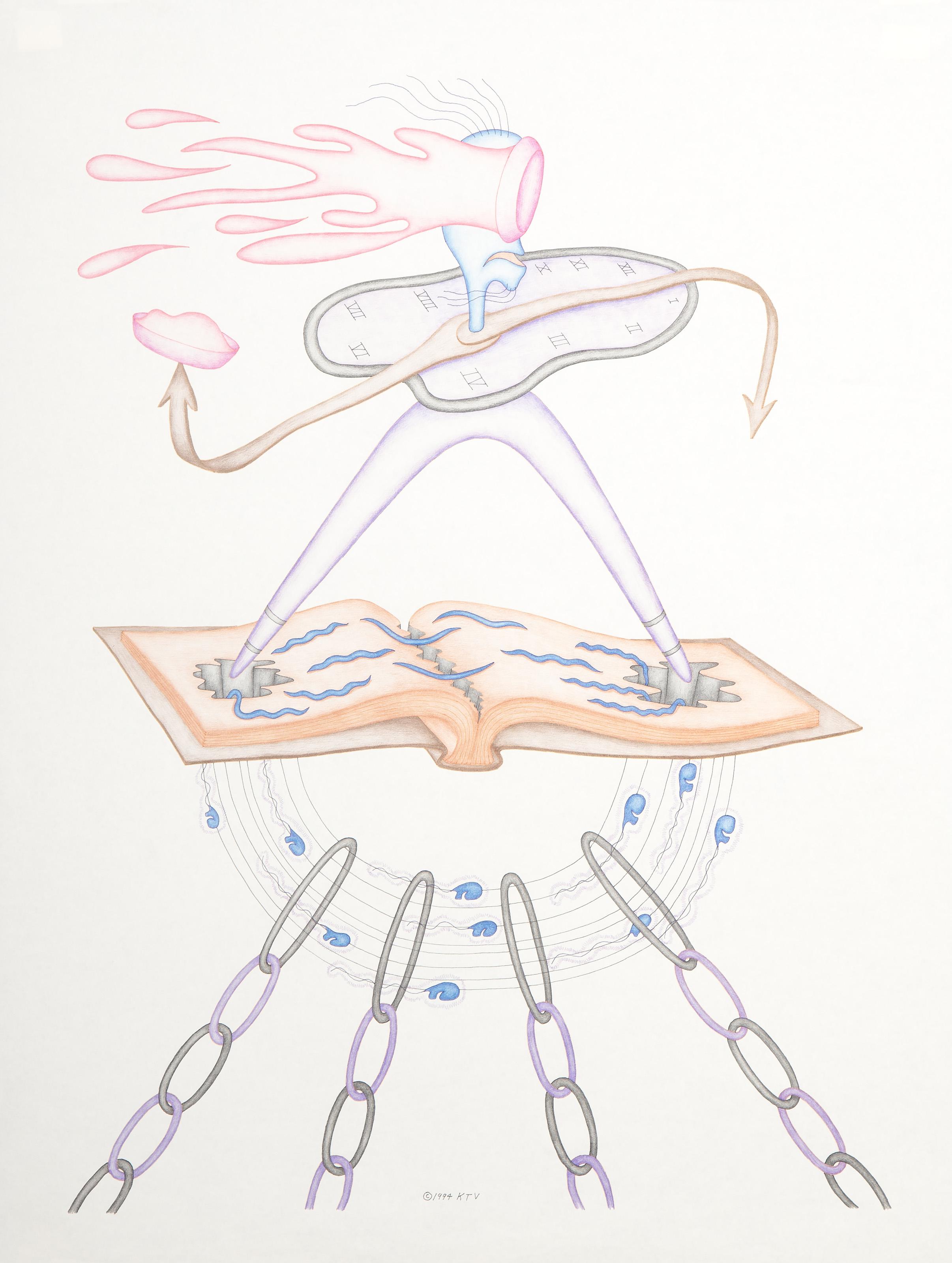 Primordial Pie, Color Pencil and Ink on Paper by Kevin Varner