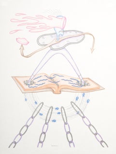Retro Primordial Pie, Color Pencil and Ink on Paper by Kevin Varner