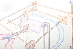 Scope a spirale con lucertola musicale (Derive del cavallo), disegno di Kevin Varner