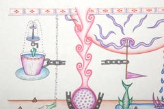 Class Struggle in The Garden City of Nazca, Surrealist Drawing by Kevin Varner