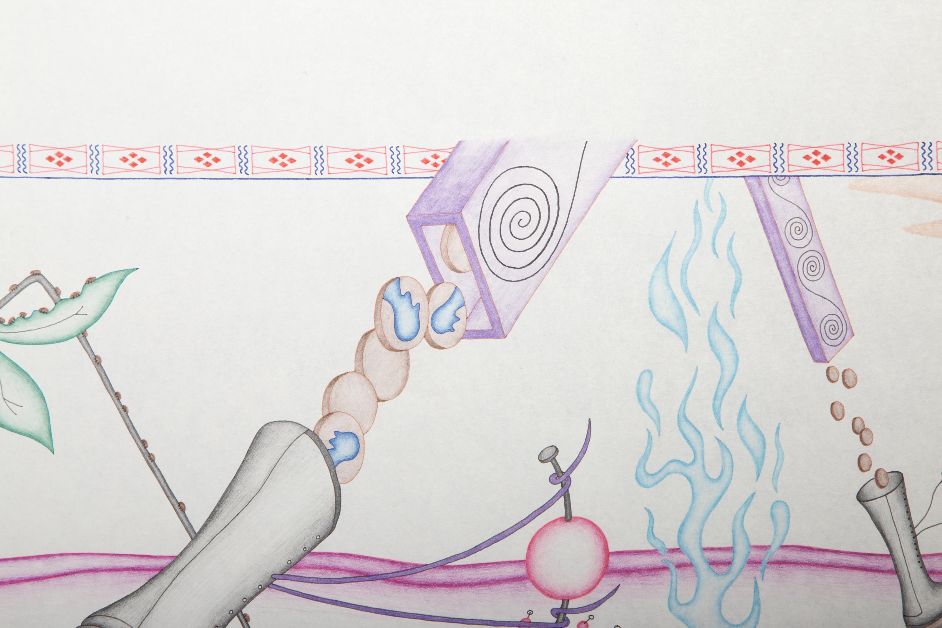 The Inner Child at the Edge of Extinction, Surreal Drawing by Kevin Varner For Sale 1