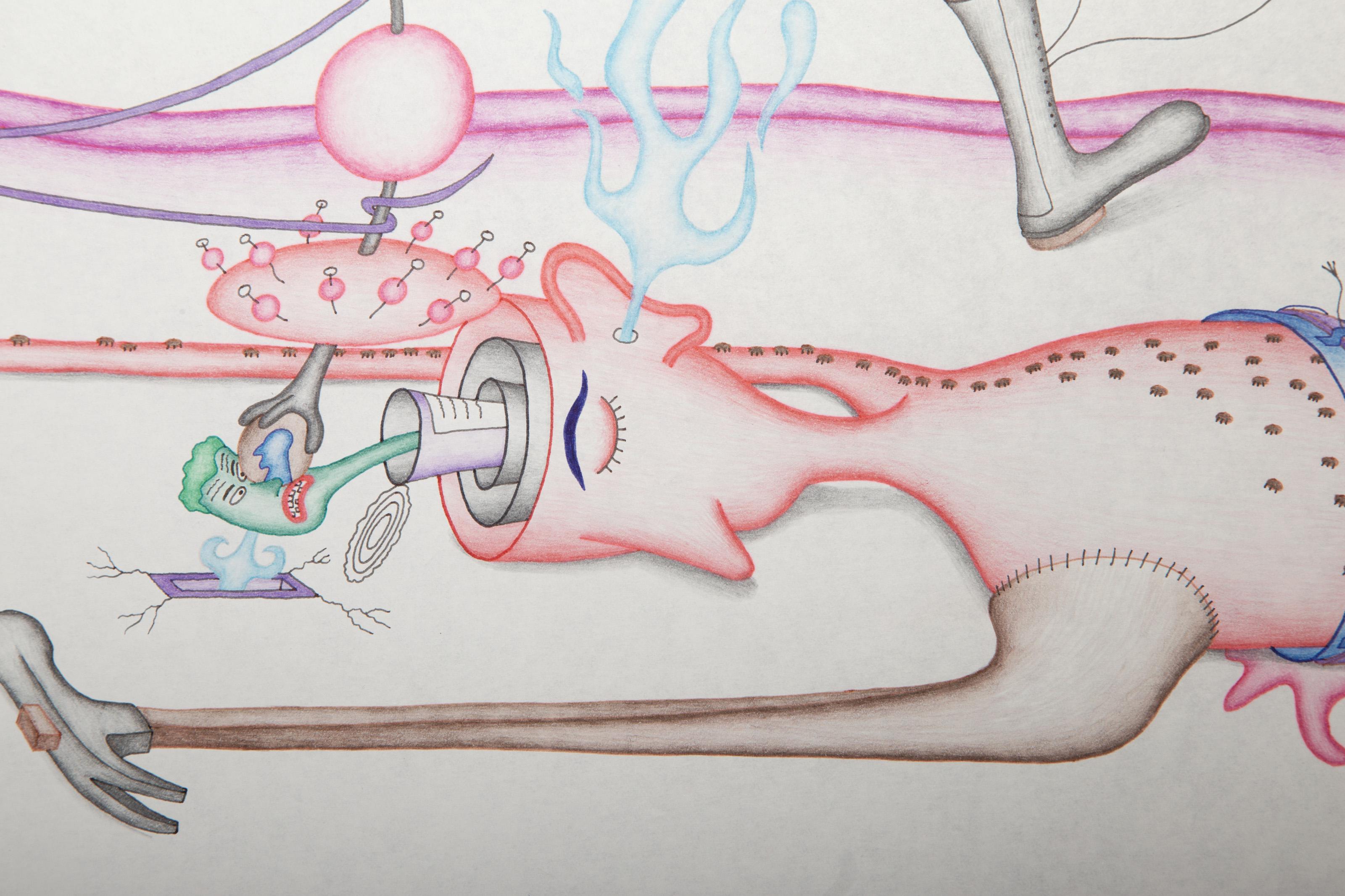 The Inner Child at the Edge of Extinction, Surreal Drawing by Kevin Varner For Sale 3