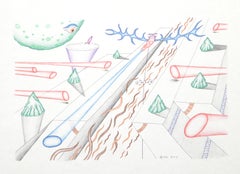 Intermission, crayon de couleur et encre sur papier de Kevin Varner