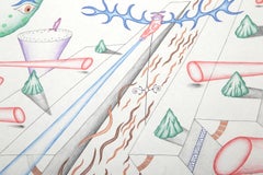 Intervallo, disegno surrealista a matita e inchiostro di Kevin Varner