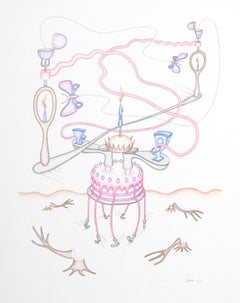 Le gâteau Royo-Rooter, crayon de couleur et encre sur papier  par Kevin Varner