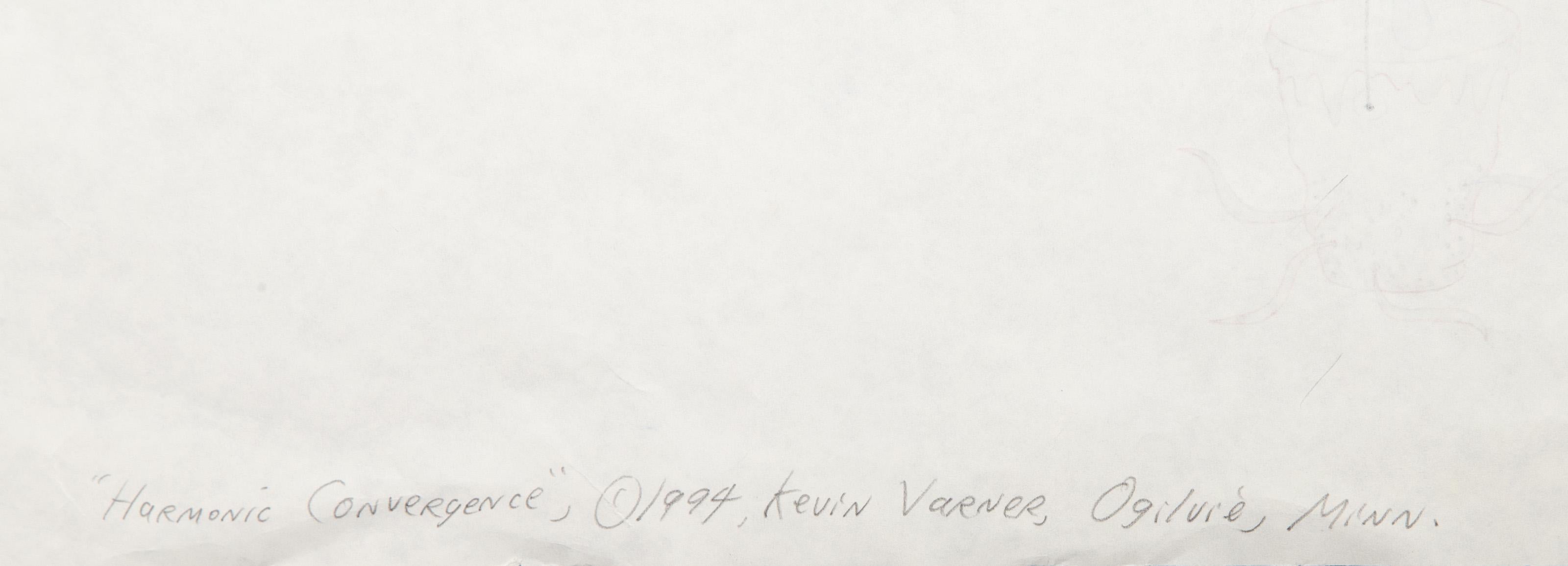 Harmonic Convergence, Surrealist Color Pencil and Ink Drawing by Kevin Varner For Sale 5