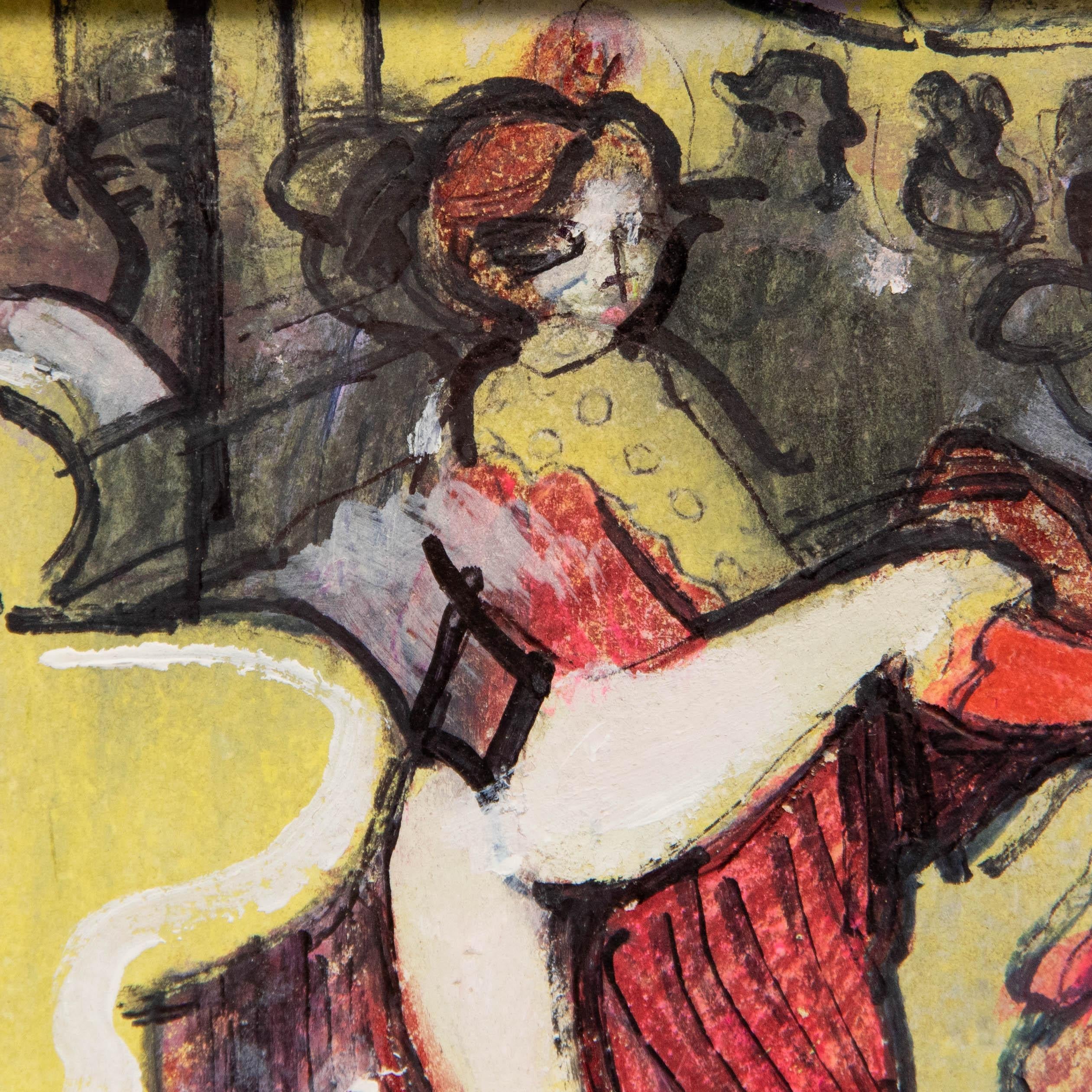 After Lautrec - Early 20th Century Watercolour, Night at The Moulin Rouge 1
