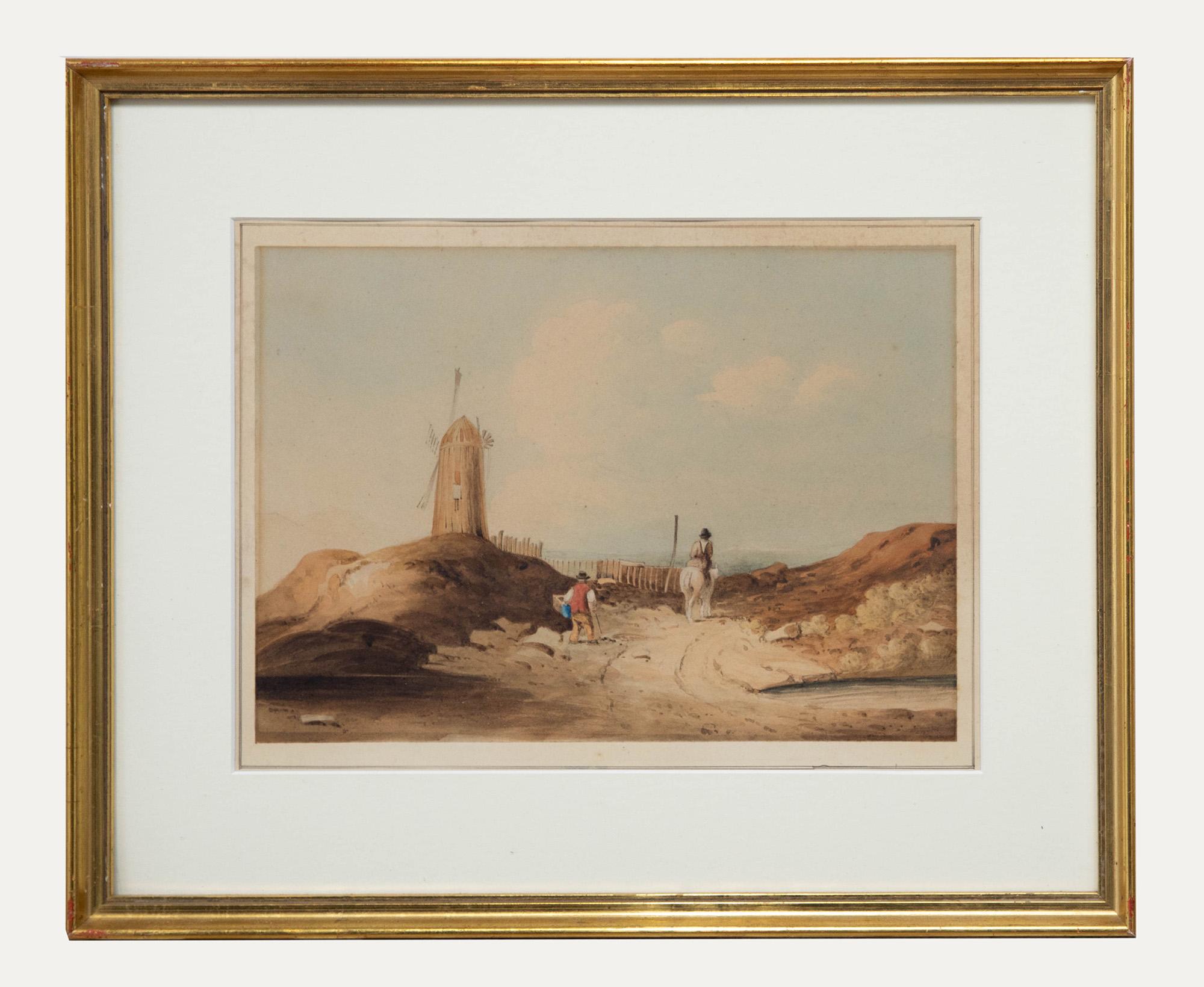 Unknown Landscape Art - Follower of David Roberts (1796-1864) - Framed Watercolour, Fetching the Grain