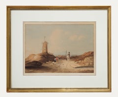 Antique Follower of David Roberts (1796-1864) - Framed Watercolour, Fetching the Grain