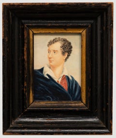 Antique 19th Century Watercolour - Lord Byron