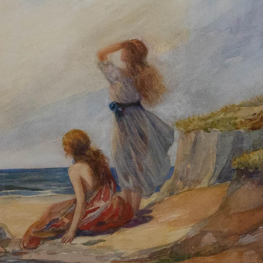 After Sir William Russell Flint - Watercolour, Nymphs at the Rock Pool For Sale 1