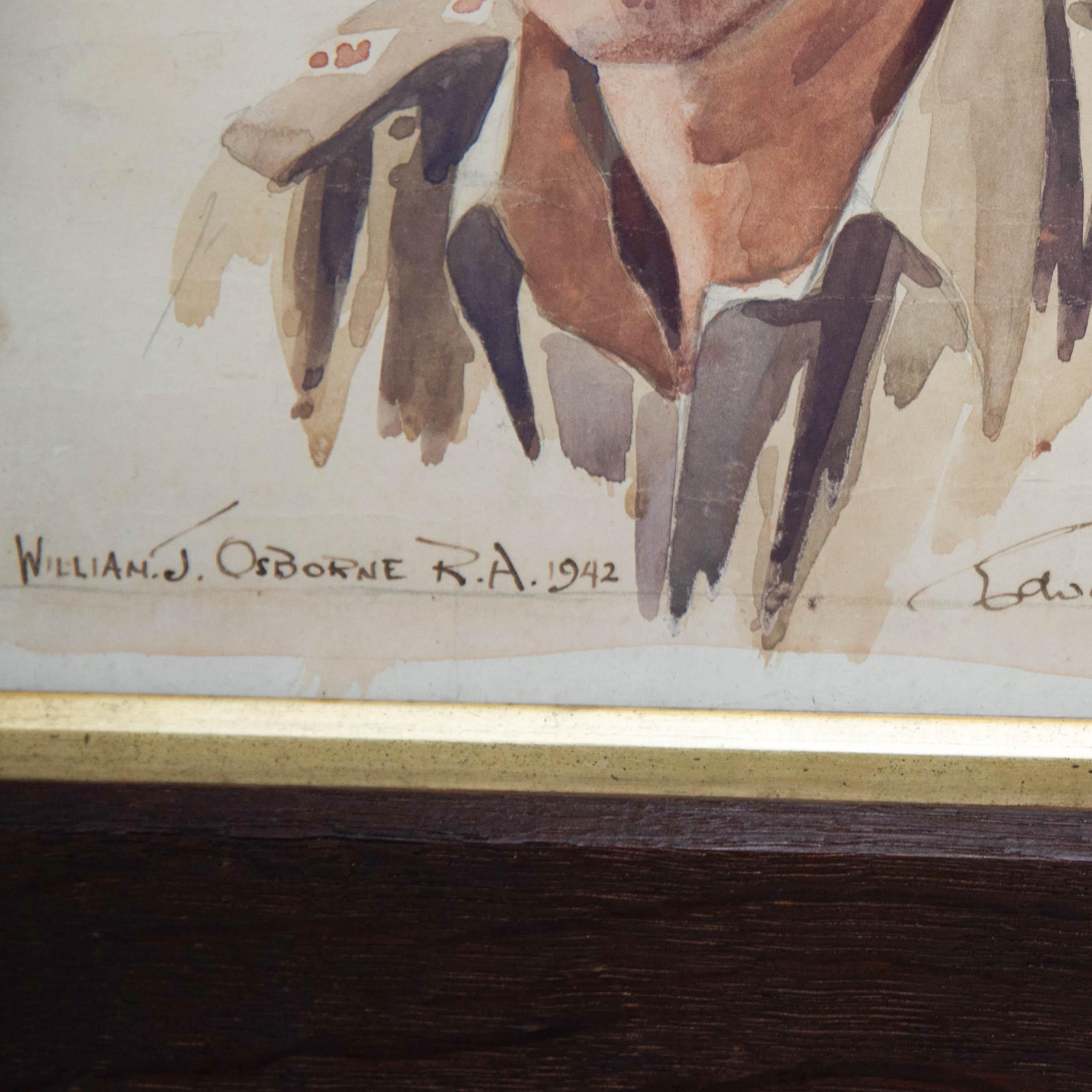 Edward Wesson (1910-1983) - Watercolour, Portrait of Royal Artillery Officer For Sale 4