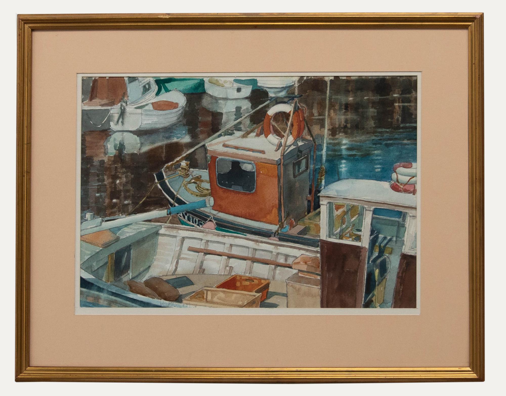 Unknown Figurative Art - John Baxter Fleming (1912-1986) - Watercolour, Fishing Boats in Crail