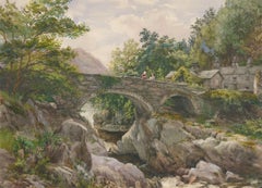 L. Drayton – Aquarell des 19. Jahrhunderts, Pont-y-Pair-Brücke