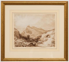 Antique Henry C. Selous (1803-1890) - Framed Watercolour, Landscape Near Spa Belgium